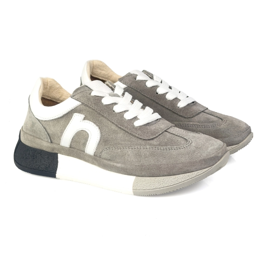 skórzane sneakersy damskie sportowe zamsz szare NESSI 26LP033.jpg