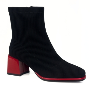 eleganckie botki damskie czarne z czerwonym obcasem ARTIKER 59C0301.jpg