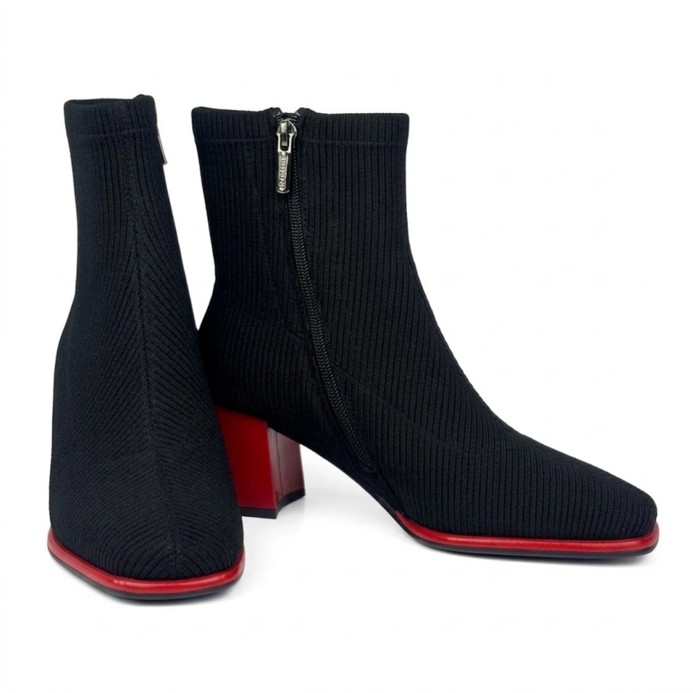 eleganckie botki damskie czarne z czerwonym obcasem ARTIKER 59C0301 (5).jpg